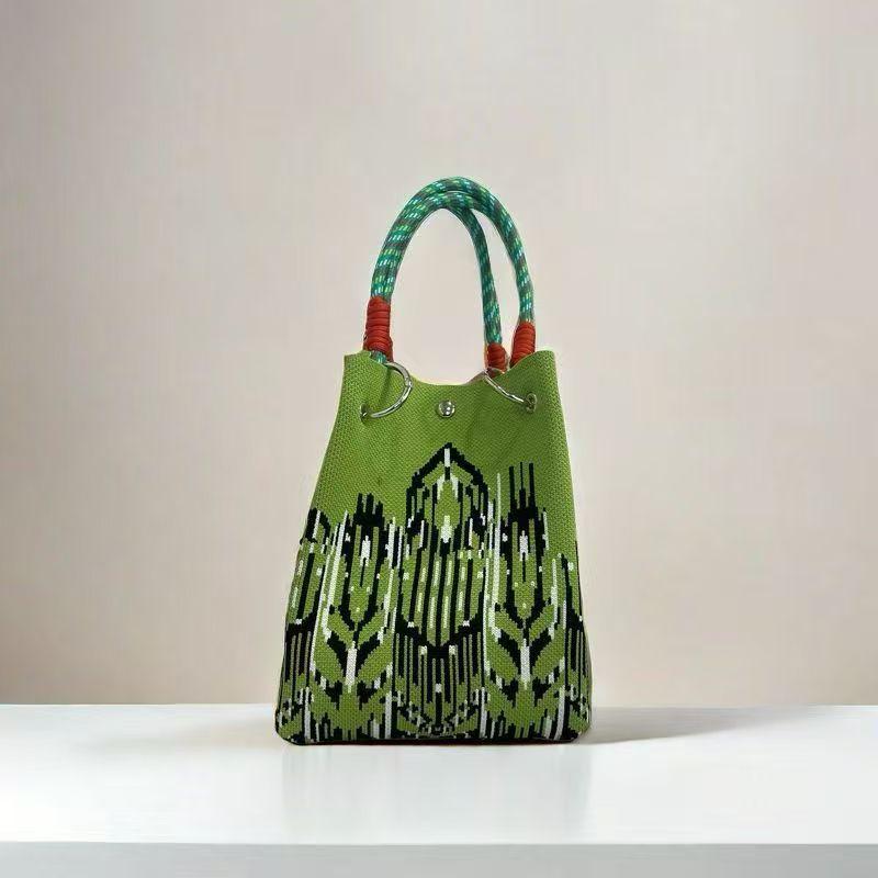 New Woven Ring Buckle Bag Knitted Bag Three-dimensional Magnetic Buckle Handbag Handbag Handbag Knitting