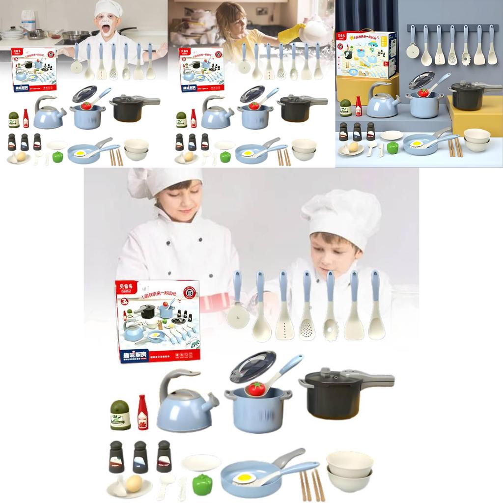 Colorful Kids Kitchen Toy Set With Realistic Cooking Features For Boys And Girls