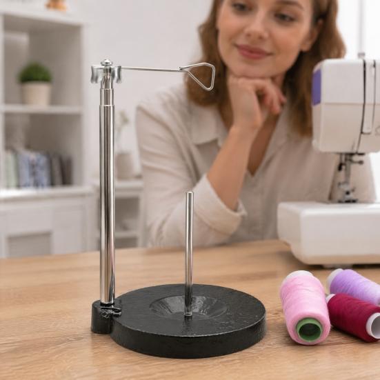 Adjustable Thread Spool Stand Holder for Sewing Machine, Large Stand, Universal Metal with Anti-Tangle Guide