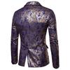 Men's Autumn and Winter Casual Ethnic Style Bronzing Floral Slim Suit Jacket
