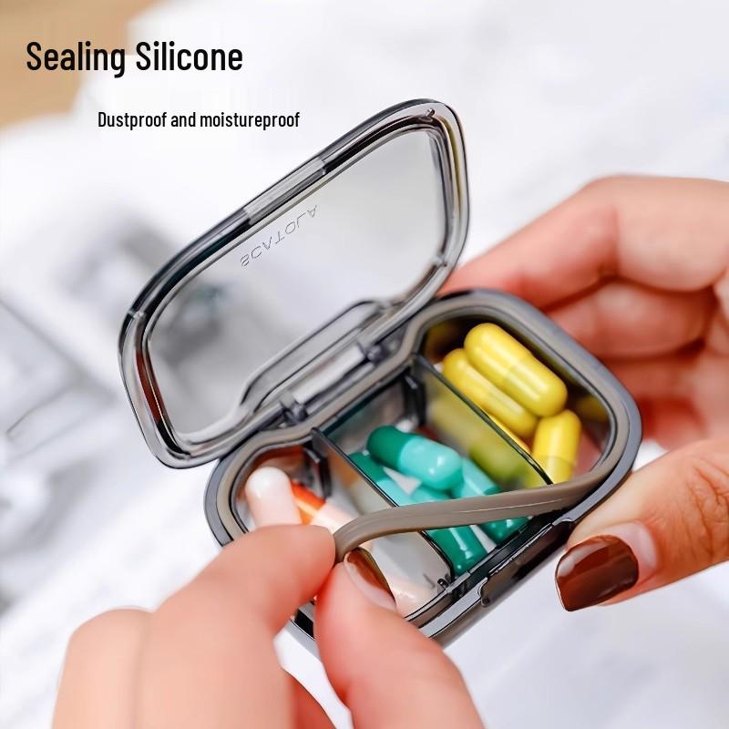 Compact Silicone Medicine Box: Portable, Dustproof, Moisture-Proof, Sealed for High-Value Storage.