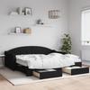 VidaXL Daybed with Trundle and Drawers Black 90x190 Cm Fabric 3197578