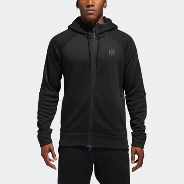 Adidas Harden Camo Shooter Basketball Hooded Jacket Men Outerwear Black CW6906
