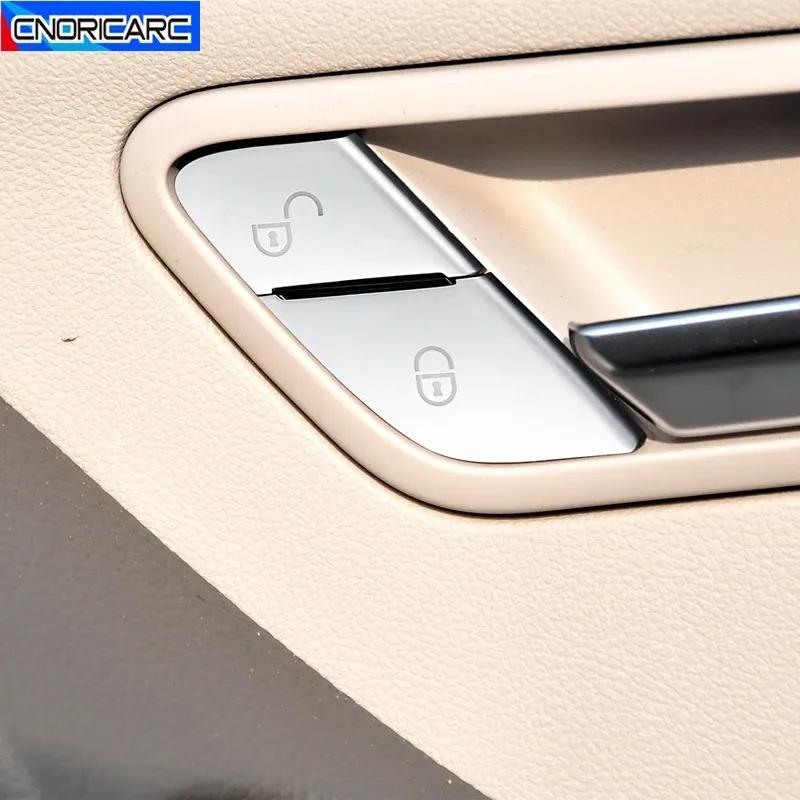 Araba Kapı Kilidini Düğmeleri Kapak Etiket Mercedes Benz ABR Sınıfı W169 W245 W164 X164 W251 GL ML İç Aksesuar Çıkartmaları