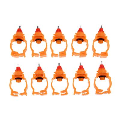 10pcs Automatic Poultry Water Nipple Portable Orange Spring Water Nipples Practical Convenient Adjustable for Chicken Mouth Bird