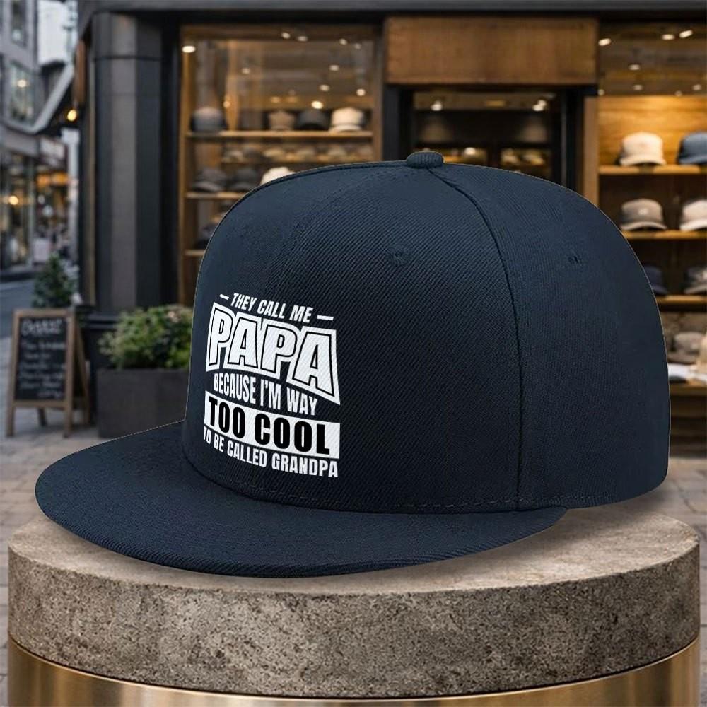 Papa Too Cool Grandpa Funny Slogan Baseball Cap Polyester Adult Casual Snapback Hat Unisex Outdoor