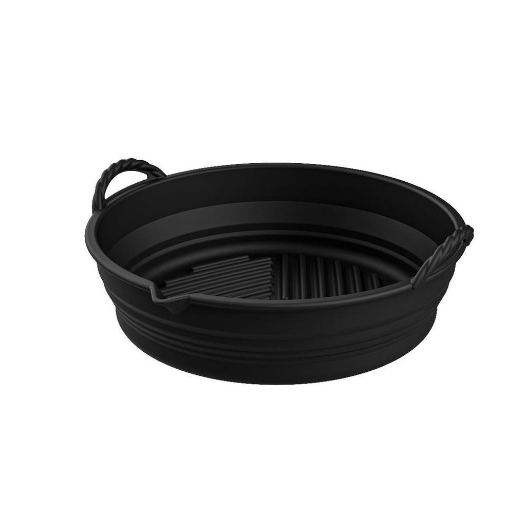 Air Fryer Silicon Basket About 20cm Round/square/rectangular Oven Baking Tray Foldable Reusable Silicone Pot Replacement Pan