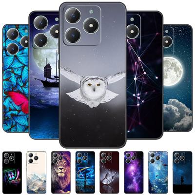 For Realme C61 4G Case Fashion Cartoon Black Silicone Soft TPU Back Cover For Oppo Realme C63 Protective Fundas Coque Cases