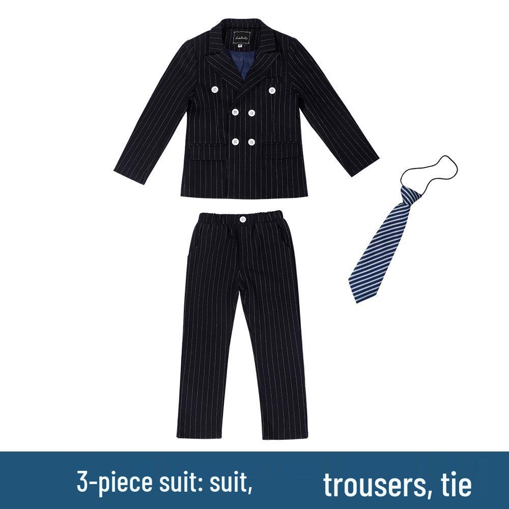 2022 Autumn/Winter Boys' Striped Blazer Suit Set - Formal Wear for Flower Boys and Hosts