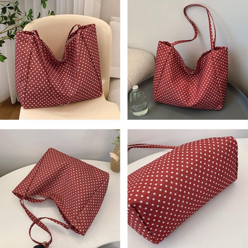 Large Capacity Fashi Dot Women Shoulder Bags Casual Versatile Ladies Underarm Bag Tote Commuter Girls Class Shopping Handbags