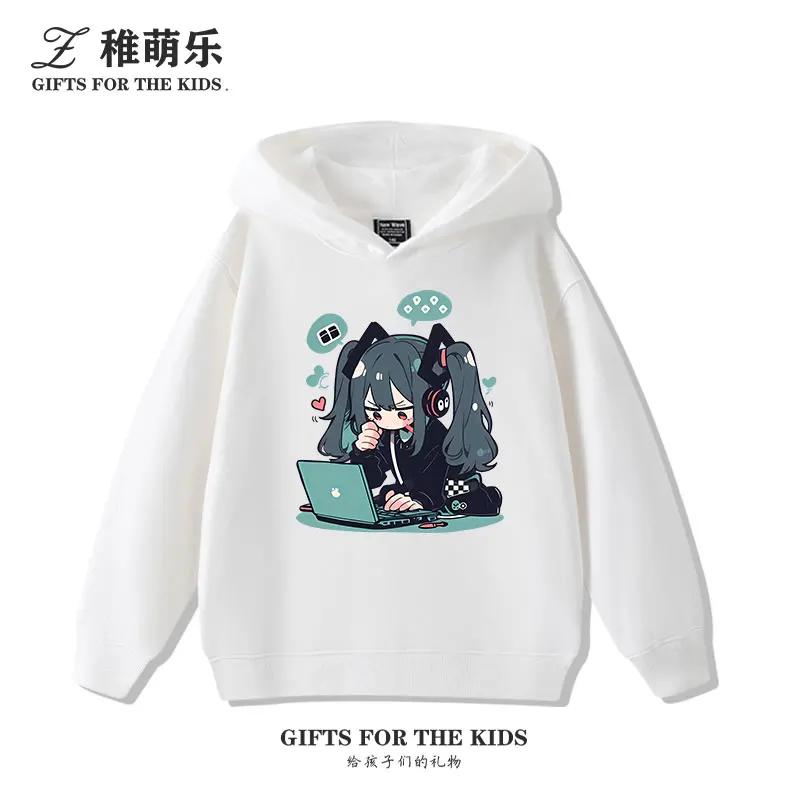 Hatsune Miku Miku Ragazzi e Ragazze 2025 Nuovi Felpe con Cappuccio Casual Multifunzionali Bellissimo Autunno/Inverno