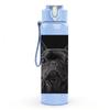 1PC Black French Bulldog Pet Print 750ml Color Plastic Sports Water Bottle Leakproof Flip Straw Lid Suitable for Sports Office Home Use