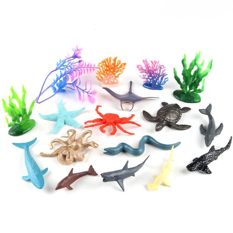 Lifelike Ocean Pvc Animal Models Set With Dolphin Turtle Crab And Octopus For Fun Playtime