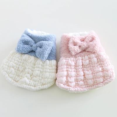 Winter Warm Dog Fleece Dresses,Tiered Ruffles Cake Dress for Puppy, Extra Soft Wearing Experience for Your Dogs,Pink Blue