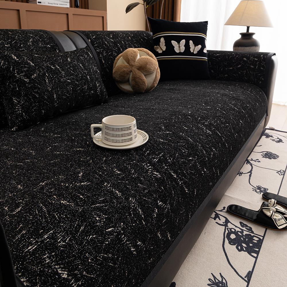 

Sofa Cushion New Four-Season Universal Non-Slip Chenille Backrest Straight Row Seat Cushion Sofa Cover Cover 70*70cm чёрный