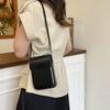 Solid color simple casual vertical mobile phone bag temperament versatile high texture shoulder messenger bag women's bag