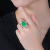 Luxury Water Drop Lab Emerald Sapphire Open Ring Exquisite Silver 925 Banquet Finger Rings Valentine's Day Gifts