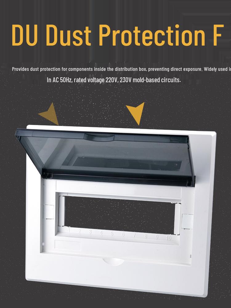 Frosted Flat Panel Lighting Distribution Box - 10/12/15/18/30 Positions, Strong Current, Plastic Panel