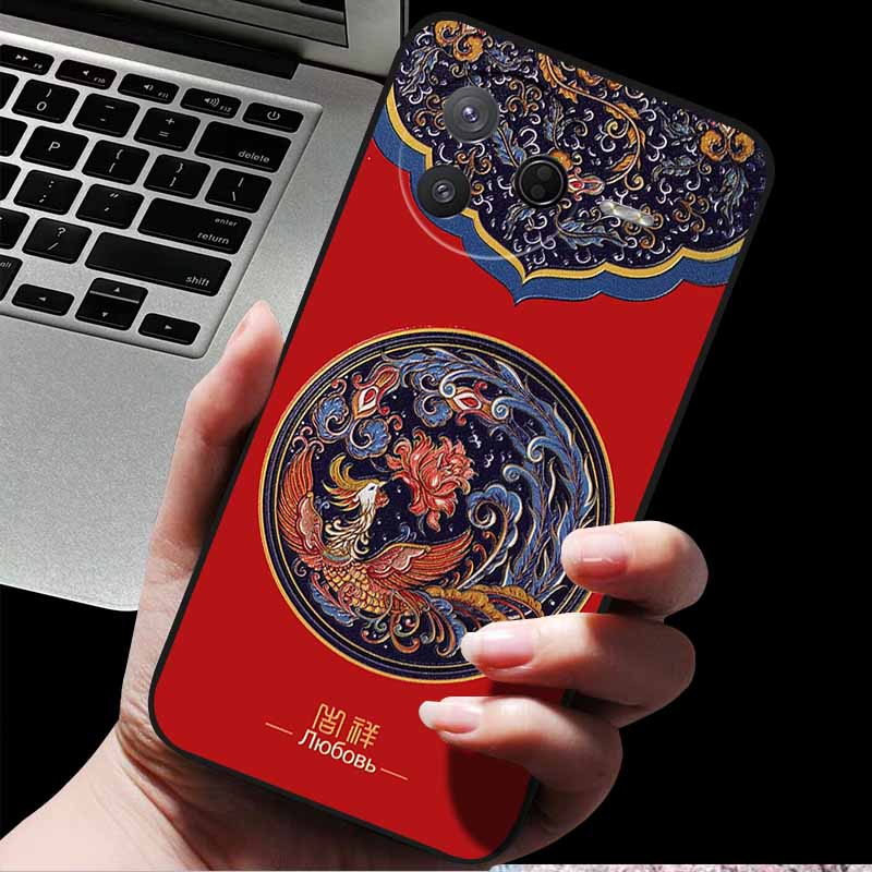 For Xiaomi Poco F7 Pro/ Poco F7 Ultra 3D Relief Embossed Retro Silicone Back Cover Case for Poco F7 Pro 5G Emboss Funda F7 Ultra