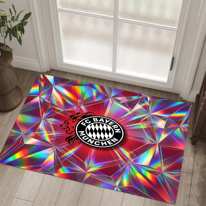 Bayern München Design Kristall Sammet Matta Mysig Icke?Halkskyddad tryckt matta för sovrum, vardagsrum, entré