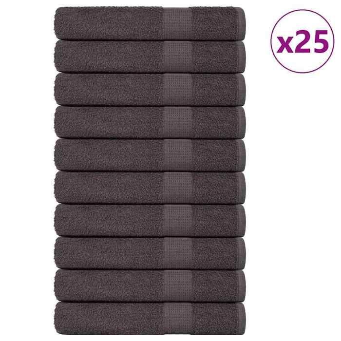 VidaXL Serviettes 25 pcs anthracite 100x200 cm 360 g/m² 100% coton, serviette de plage, serviette d'invité, grande serviette 136700