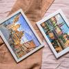 MISITU Micro Piece Jigsaw Puzzle, 150 Pieces, Puzzle with Postcard, Landscape, Buildings, Town, Gift, Birthday, Christmas, Stylish Interior,