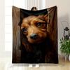Adorable Puppy Peeking Flannel Blanket Bedroom Blanket for Livingroom Couch Lunch Break Soft Throw for Friend's Festival Gift