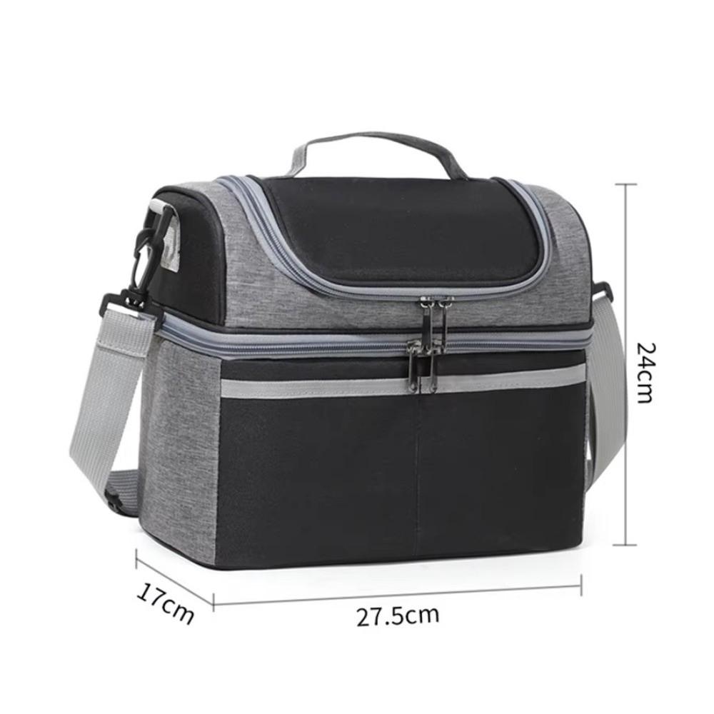 Portable Multifunction Cooler Bag Waterproof Large Capacity Thermal Lunch Bag Zipper Oxford Food Storage Bag