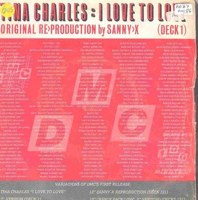 7-Zoll-Schallplatte TINA CHARLES I Love To Love Original ReProduct DECK1 DMC 1986 UK Dance Electronica Gebraucht