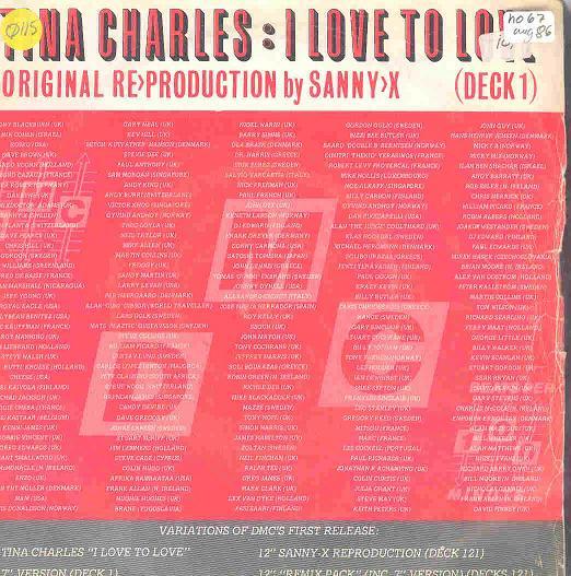 

7inch Record TINA CHARLES I Love To Love Original ReProduct DECK1 DMC 1986 UK Dance Electronica Used