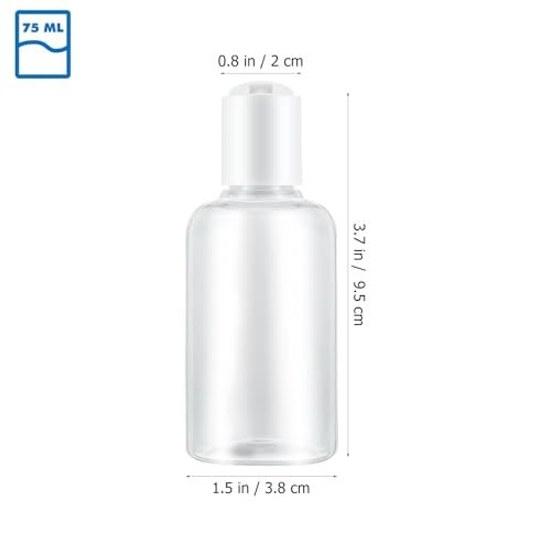 Sosoport 12 Pack Refillable Plastic Travel Bottles 75ml Convenient Storage Containers Face Toner Body Lotion Abrasion Resistance No Odor Ideal Trips