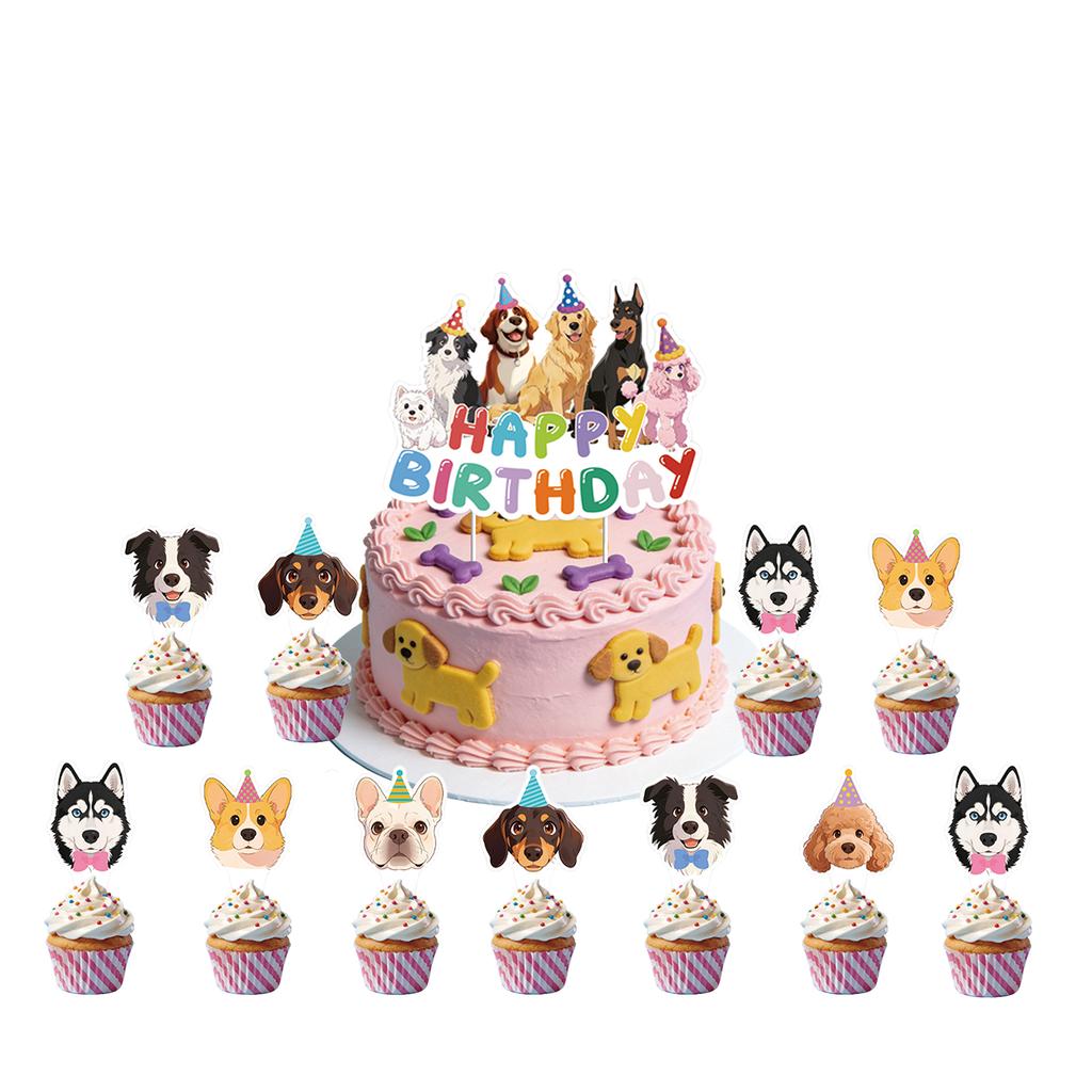 Cartoon Puppy Dog Birthday Party Decorations Supplie Celebration Party Disposable Banner Tablecloth Cup Plate Baby Shower Set