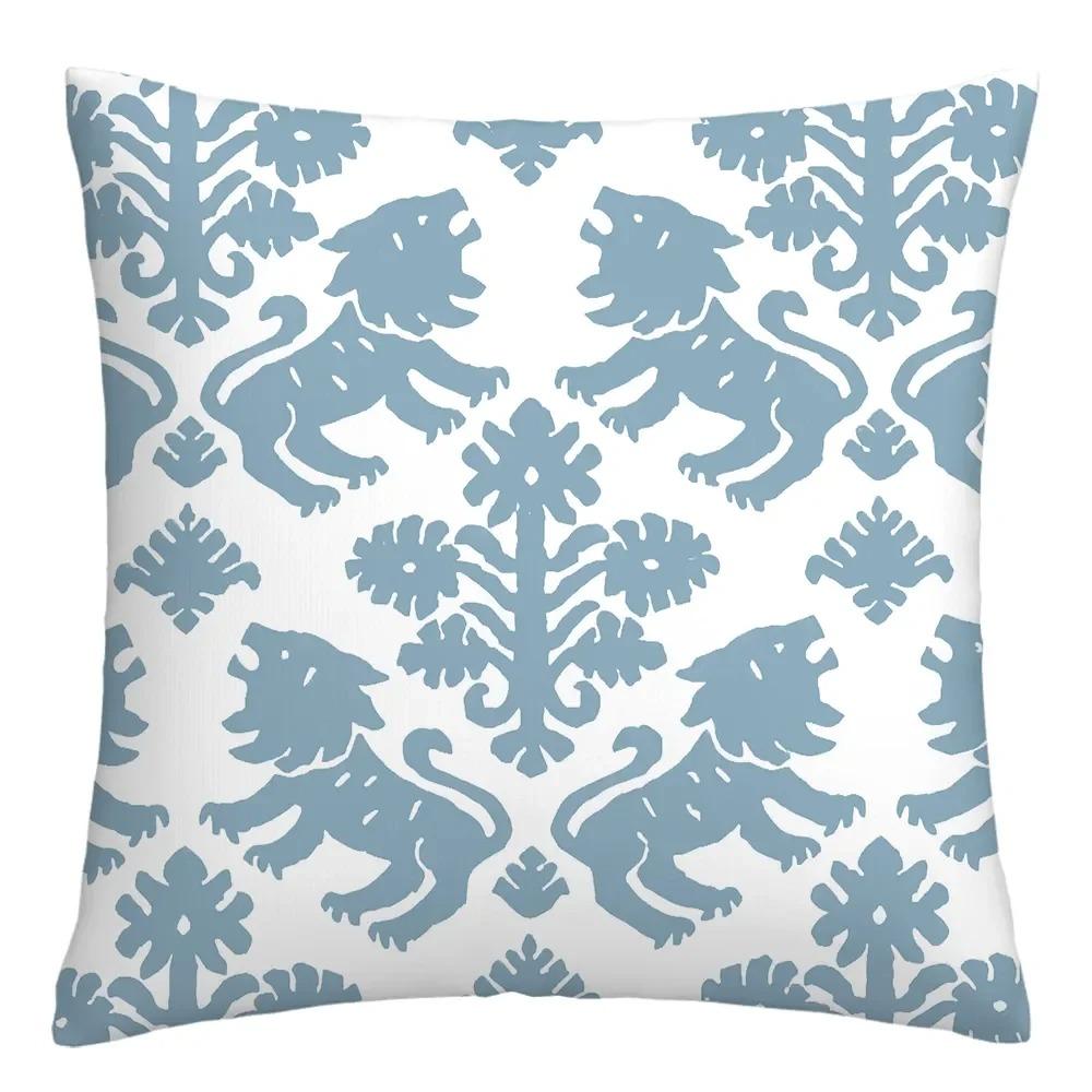 Blue and White Geometric Diamond Pillowcase Office Living Room Home Pillowcase Car Ornaments