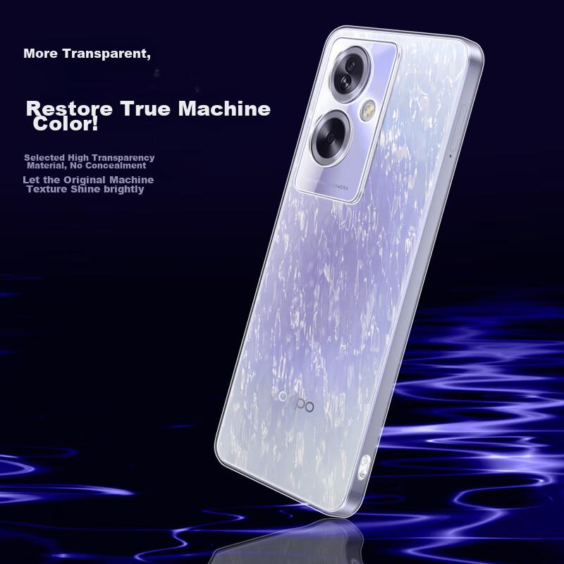 Freeson Phone Case for OPPO A2, Slim Full Coverage Shockproof Clear TPU Soft (With Ring Holder And Lanyard), Transparent