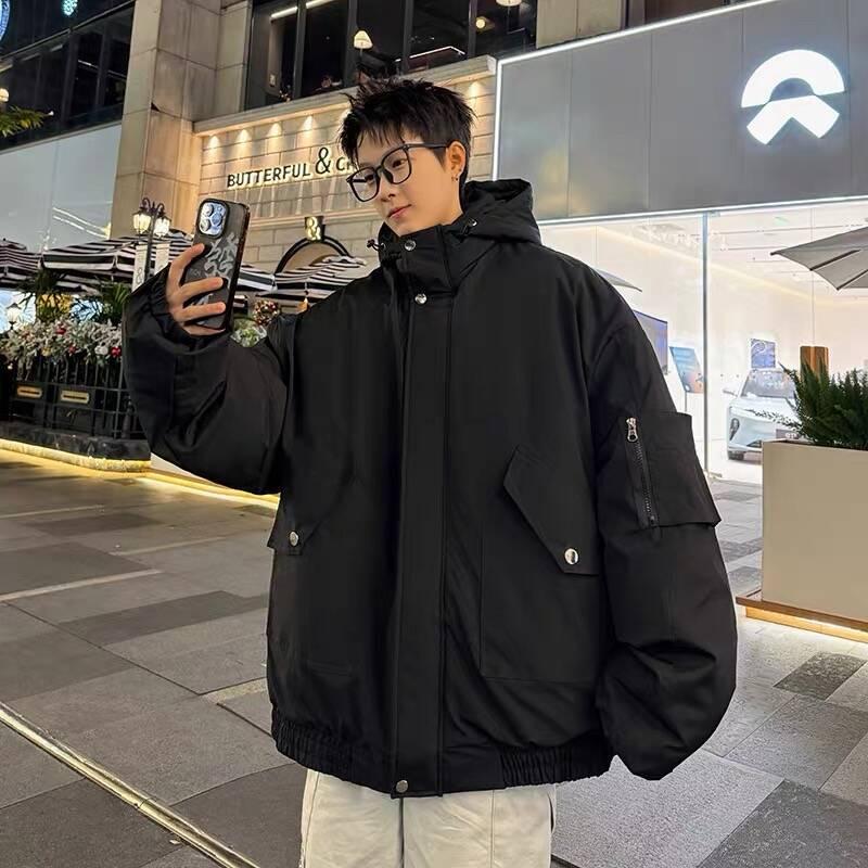 Men s High-End Windproof & Waterproof Outdoor Jackets - Autumn & Winter Thick Cotton XL чёрный