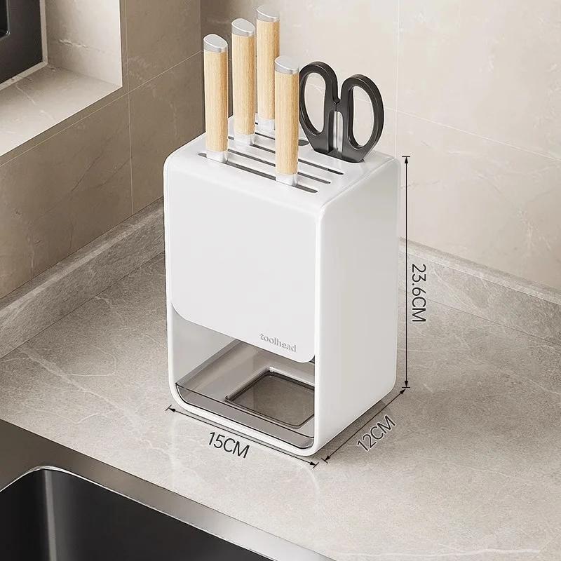 Kitchen Knife Storage Box Non-perforation Knife Holder Wall-mounted Knife Rack Kitchen Items Kitchen Accessories Organizer