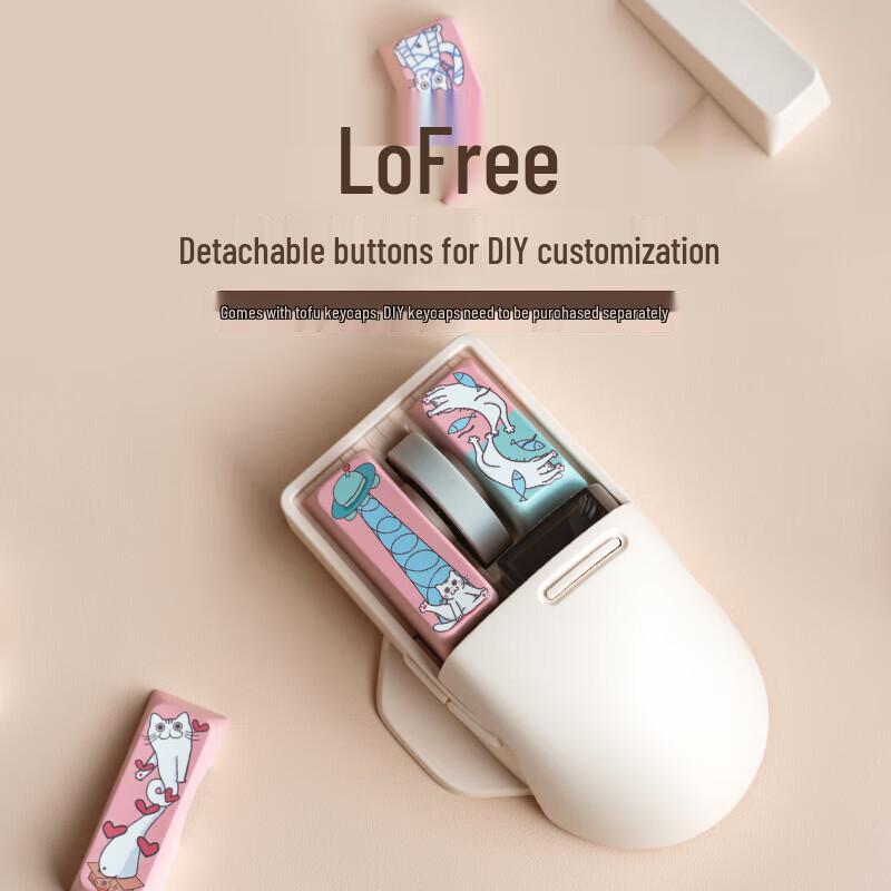LOFREE Kabellose Tri-Mode-PBT-Büromaus mit OLED-Display