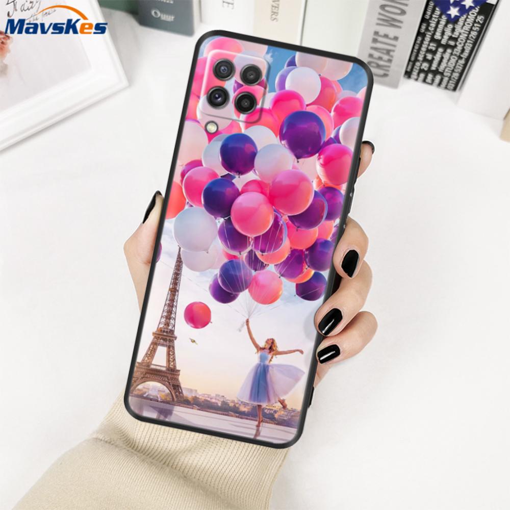 For Samsung Galaxy M22 Case SM-M225FV Black Bumper Soft TPU Cover For Samsung M32 4G M325FV Case Silicone M 22 M 32 Fundas Cute