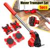 5Pcs/Set Duty Furniture Lifter Mover Roller with Wheel Bar Moving Device Lifting Helper Furniture