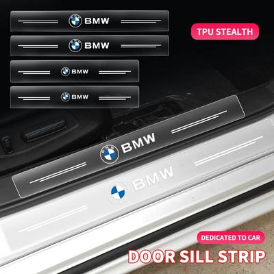For 4pcs Car Threshold Sticker Scratch Resistant Transparent Film Protector For BMW E90 320 318i 320i 325i 330i 320d X1 328x