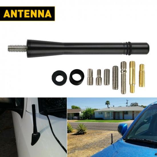 For TOYOTA TACOMA 1995-2016 4" Short Black Aluminum Antenna Mast AM/FM PLAY PLUG