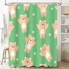 Adorable Cartoon Animal Print Shower Curtain for Bathroom Decor Kids Room Decoration in Green with Bears Design
