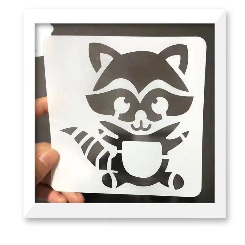 12pcs/set Children Students Drawing Template Cartoon Animals Squirrel Lion Stencils Painting Template for Scrapbook Album Decor