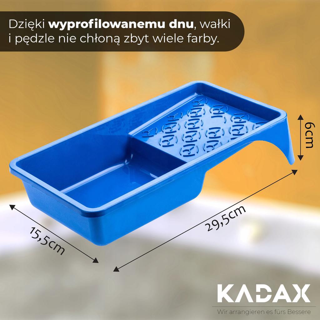KADAX Kuweta malarska Na Wałek Farba 160mm Niebieska 1szt