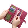 Solid Drawstring Nubuck Leather Zipper Long Women Wallet Phone Bag  Wallets Designer Purse Card Holder Clutch