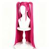 Skpop Witch Hunting Group Mila Cos Wig, Rose Red High-Temperature Fiber Full Wig, Long Hair For Double Ponytail Styling