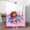 Cartoon G-Gabbys-Dollhouse Soft Flannel Blankets Keep Warm Throw Blanket Comfortable Blanket for Picnic Beds Sofa Home Bedroom