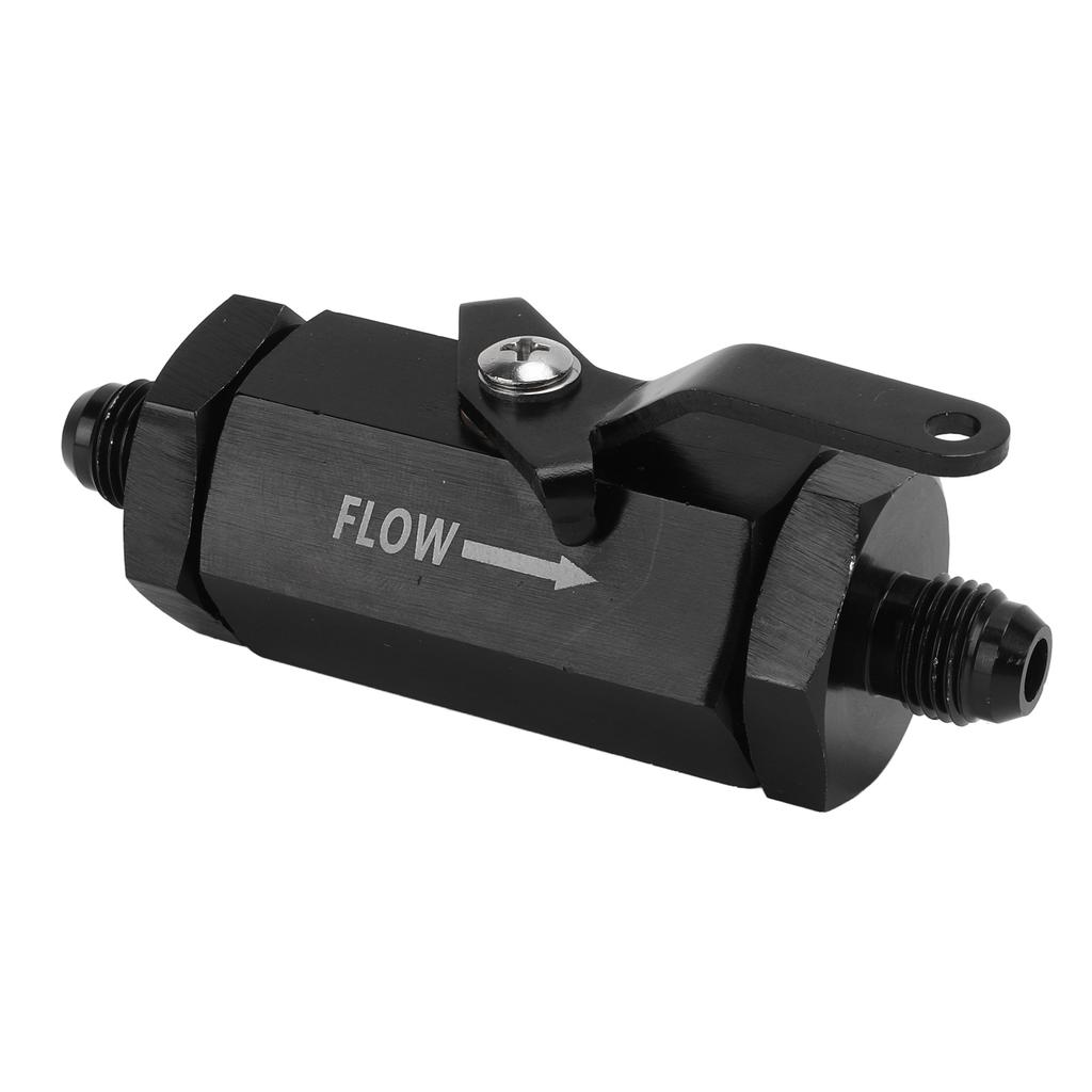 Car Fuel Shut Off Valve AN6 Fitting Flow Control Aluminum Alloy Black Rustproof Universal
