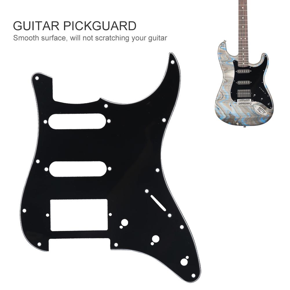 Quality 11 Holes Electric Guitar SSD Pickguard Accessory for ST SQ SSH Guitars(Black)