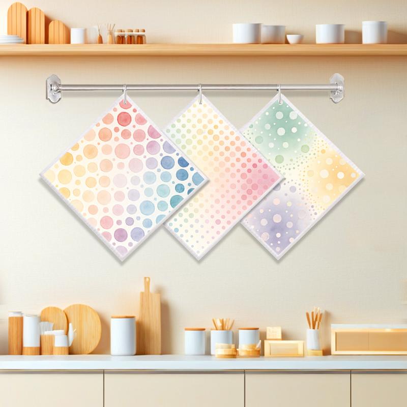 

6PCS Cleaning Dishcloths Reusable Kitchen Dish Towels Watercolor Spots Pattern Dishcloth Absorbent Lint Free Cloth Washable Duster Rags Tea Towels J132B-3 PCS